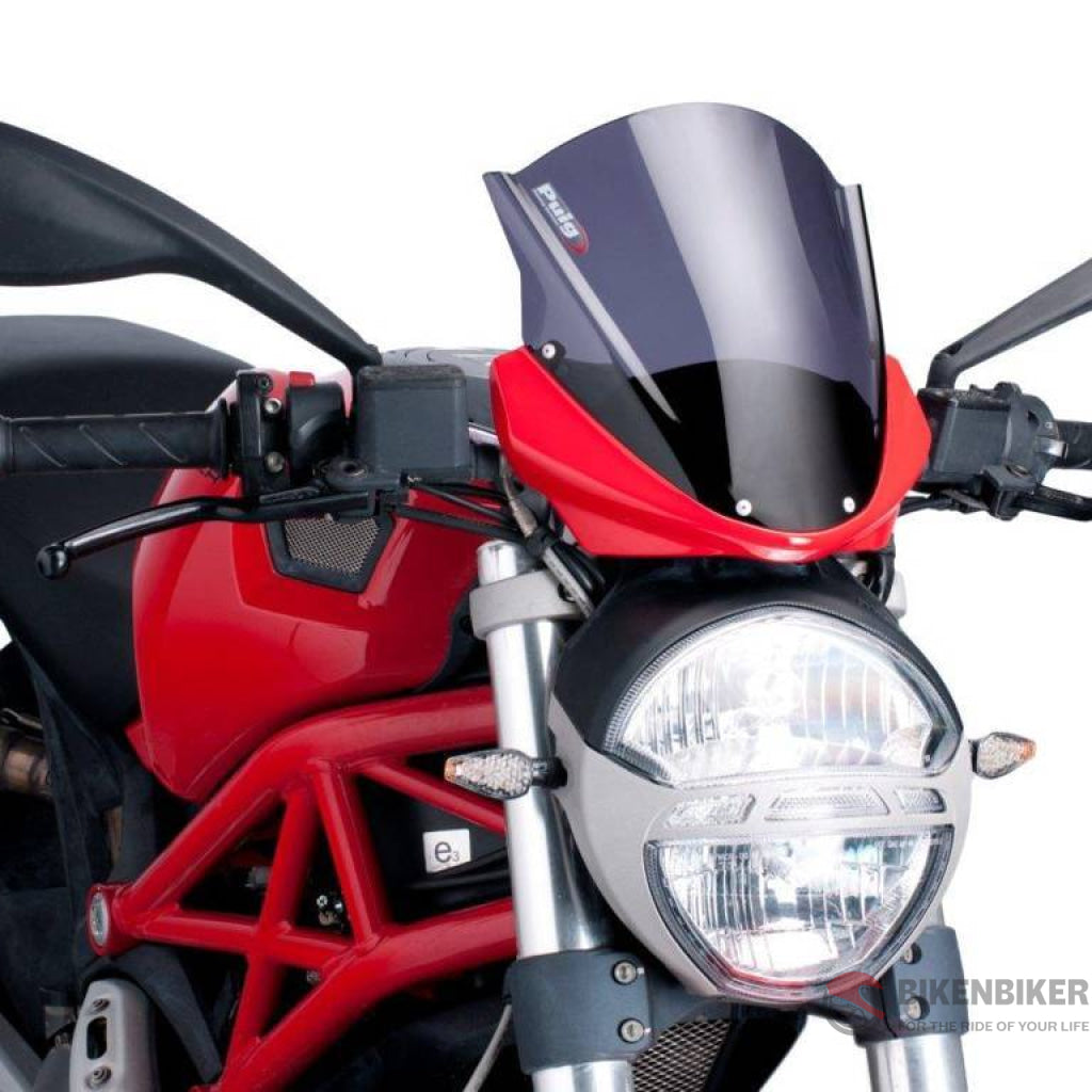 Touring Screen For Ducati Monster 797 (2011-15) - Puig Dark Smoke Windscreen