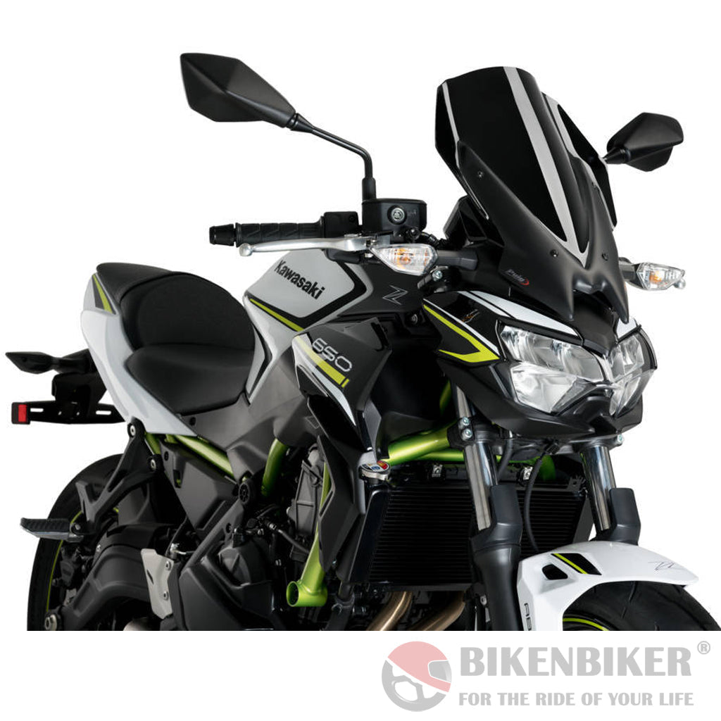 Touring Screen For Kawasaki Z650 (2020+) - Puig Black Windscreen