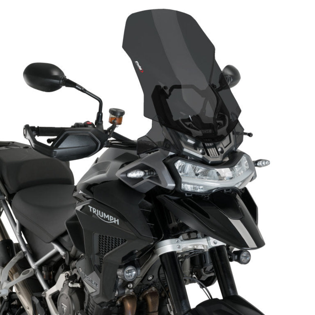 Touring Screen For Triumph Tiger Rally Explorer 1200 - Puig Black Wind Shield