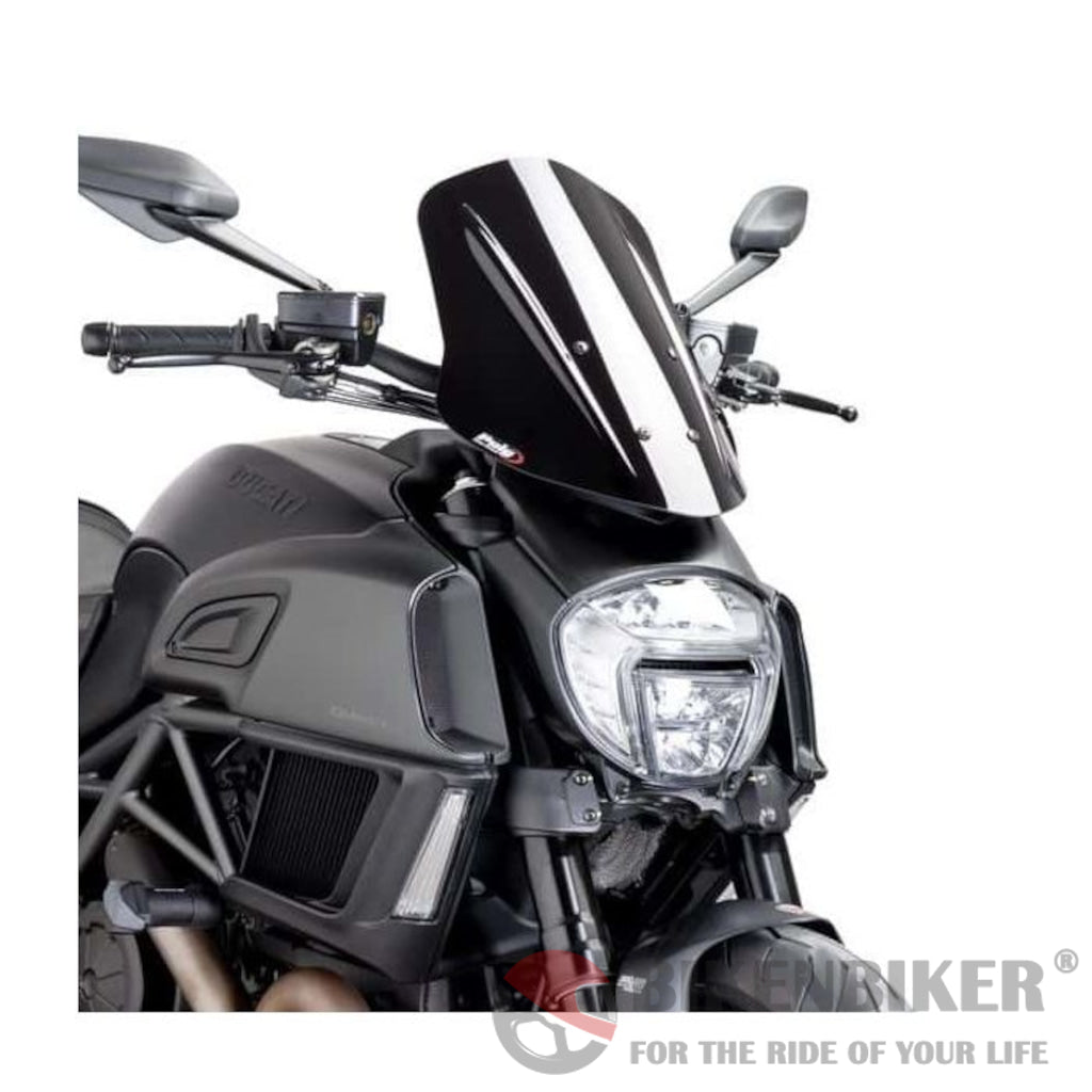 Touring Wind Deflector Ducati Diavel-Puig Black Windscreen