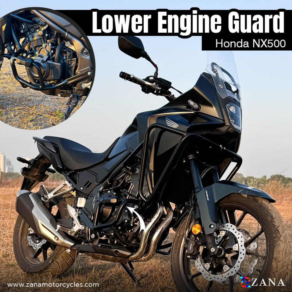 Upper Fairing Guard And Lower Engine For Honda Nx500 (With Slider Black Mild Steel) - Pre-Booking
