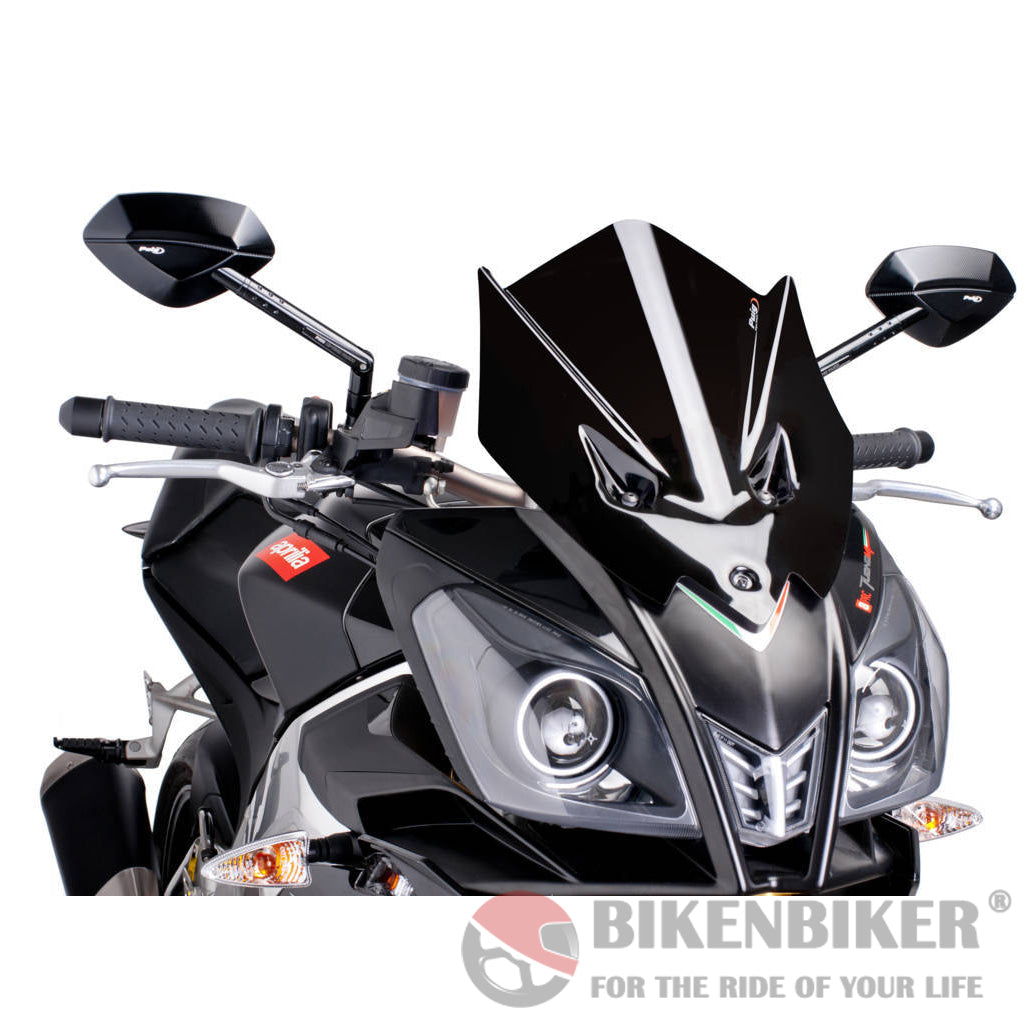 Z-Racing Screen For Aprillia Tuono V4R 2011-Puig Black Windscreen