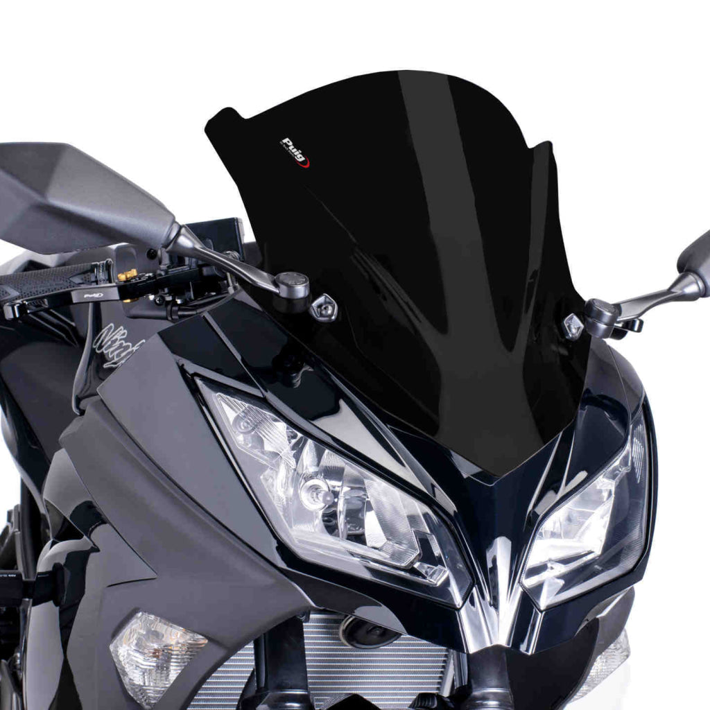 Z Racing Screen For Kawasaki Ninja 300 - Puig Black Windscreen