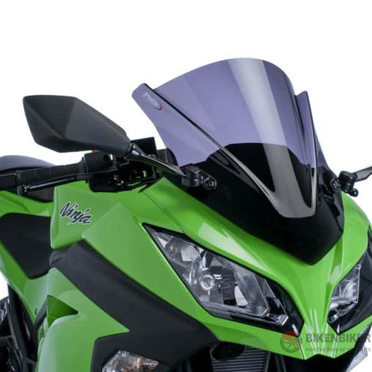 Z Racing Screen For Kawasaki Ninja 300 - Puig Dark Smoke Windscreen