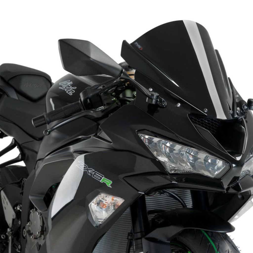 Z Racing Screen For Kawasaki Zx6R - Puig Black Windscreen