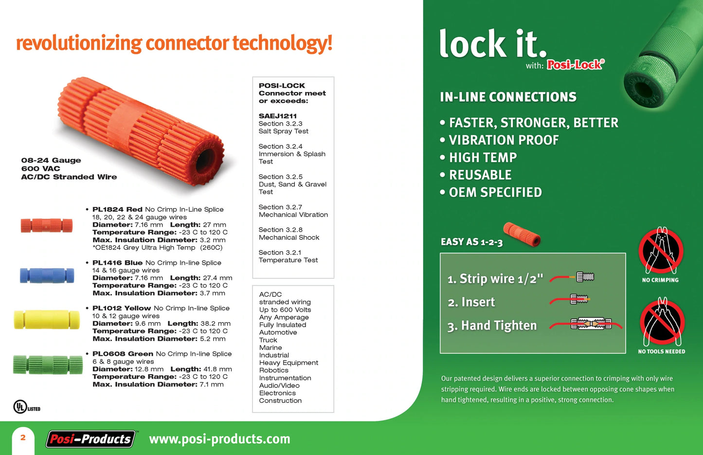 Electrical Connector - Posi-Lock® 14-16GA - Posi-Products