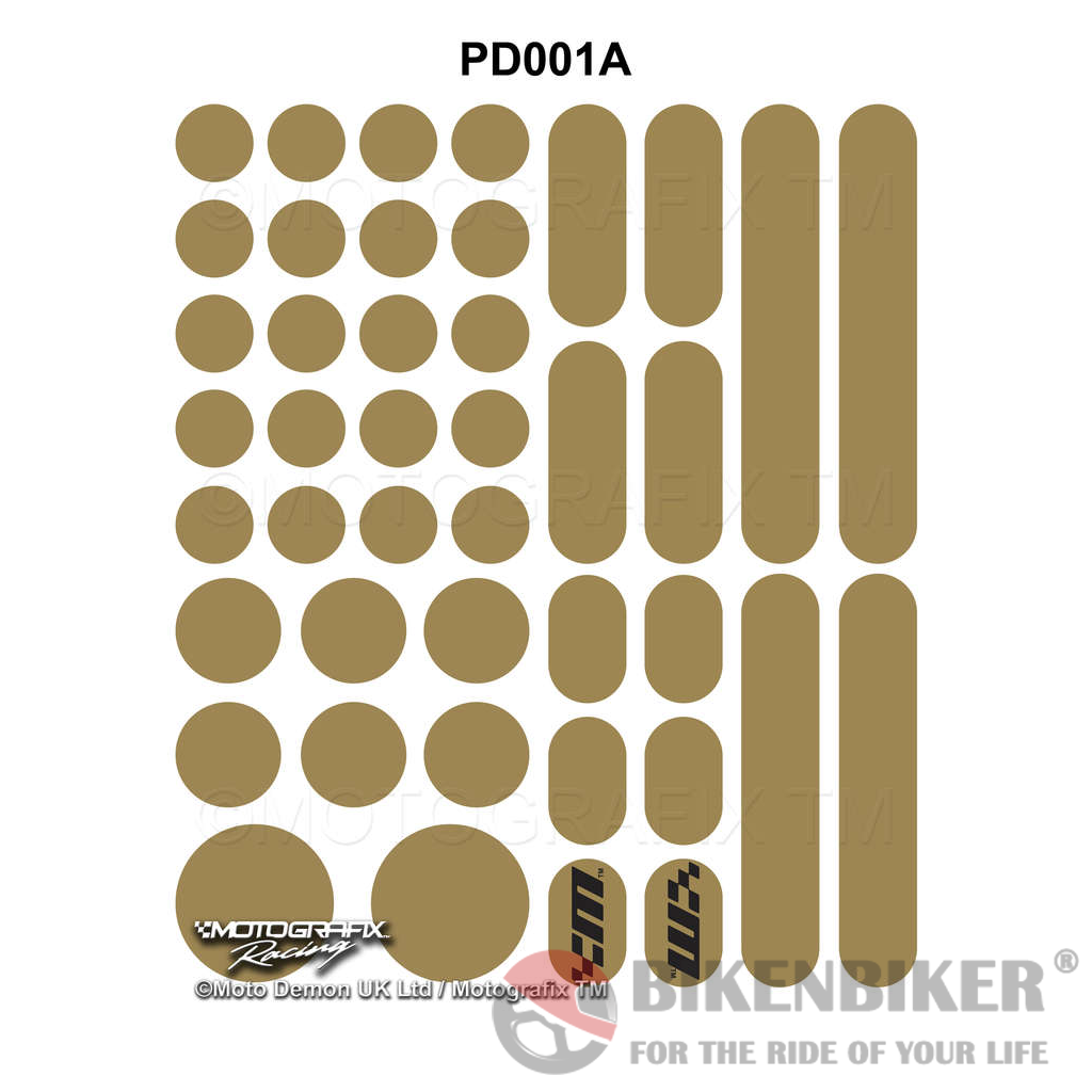 Universal Plain Gold Dot / Stripe Kit Motorcycle Paint Protection Motografix 3D Gel PD001A-Motografix